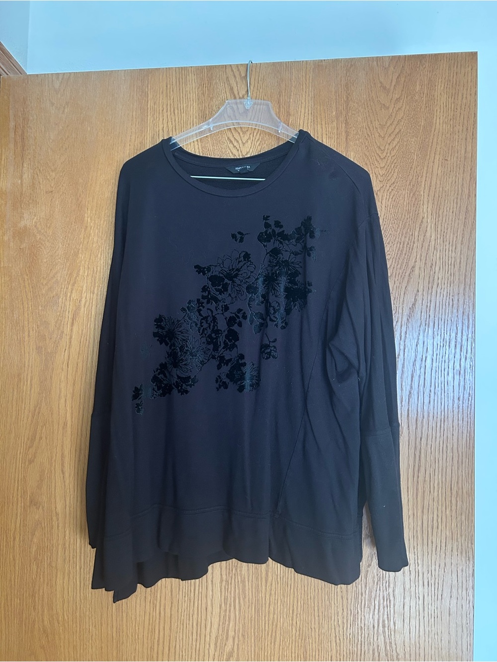 Simply Vera Vera Wang Black Floral-Print Sweatshirt